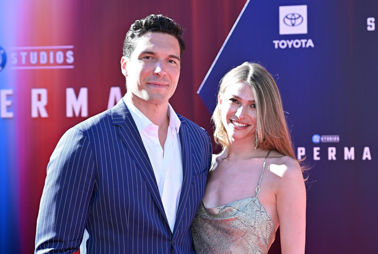 Amanda Dubin Shows Off Her Liquid Gold Glamour at Superman Premiere