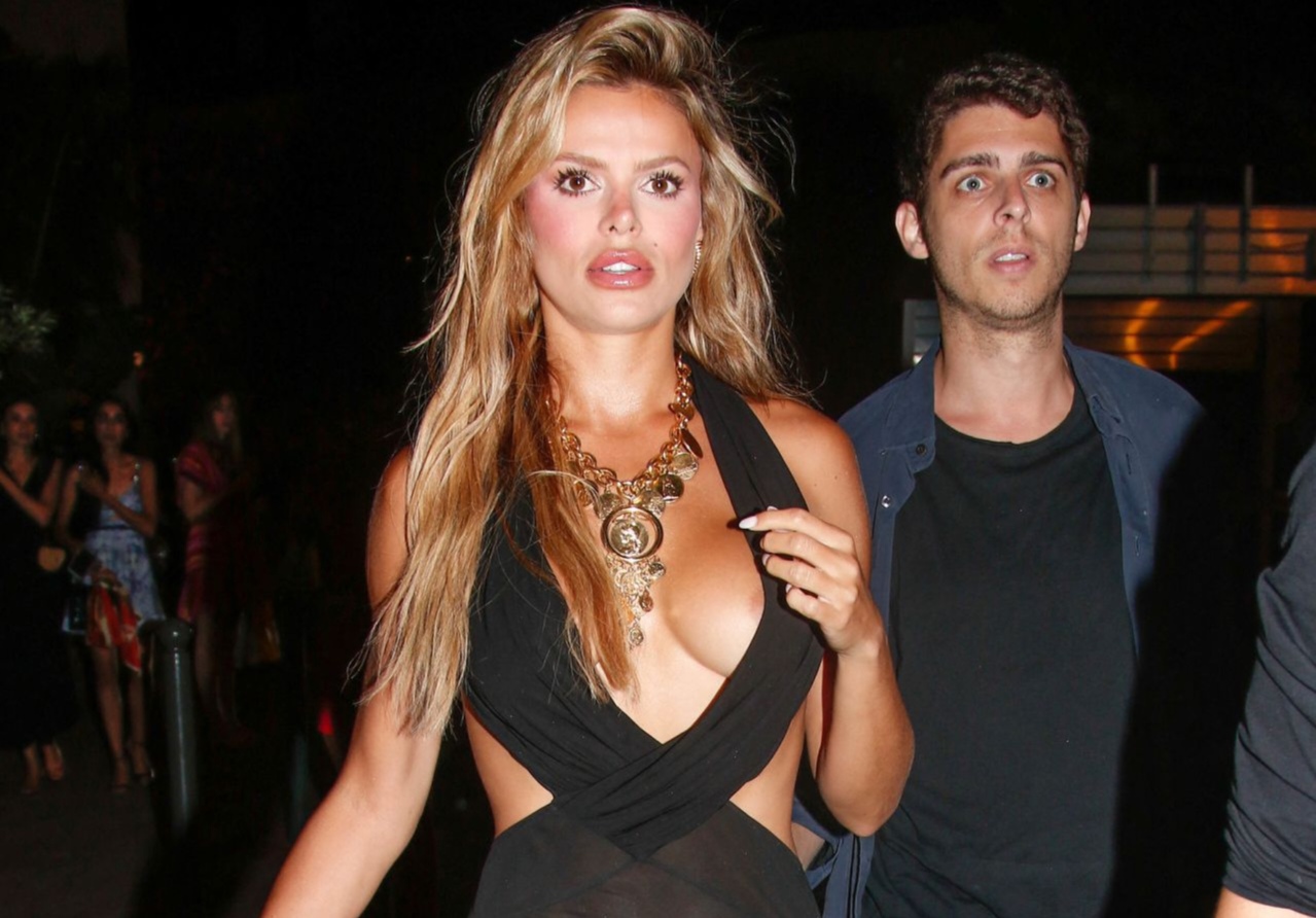 Brooks Nader Shines in Cut-Out Gown at St. Tropez's Hottest Spot