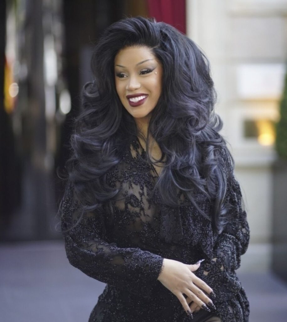 Cardi B Reveals Lace Noir in Paris's Balenciaga Couture
