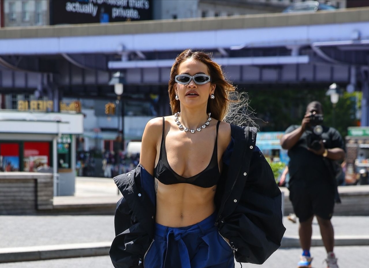 Rita Ora embraces monochromatic cool