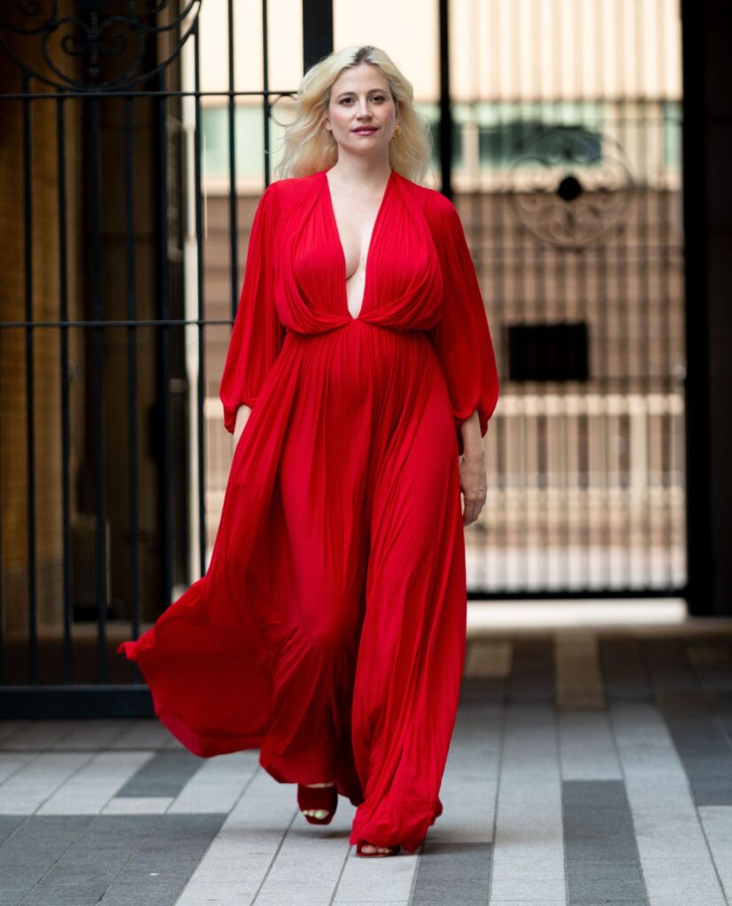 Pixie Lott attends London outing in flowing red gown 58018