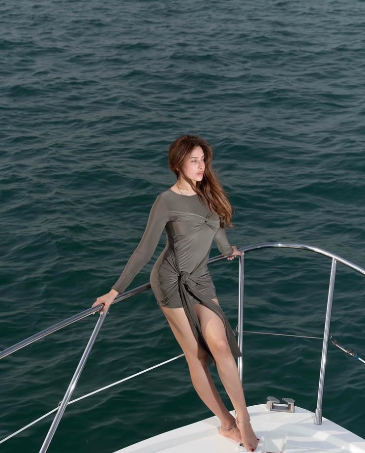 Mahira Sharma Looks Dreamy in Breezy Grey Bodycon