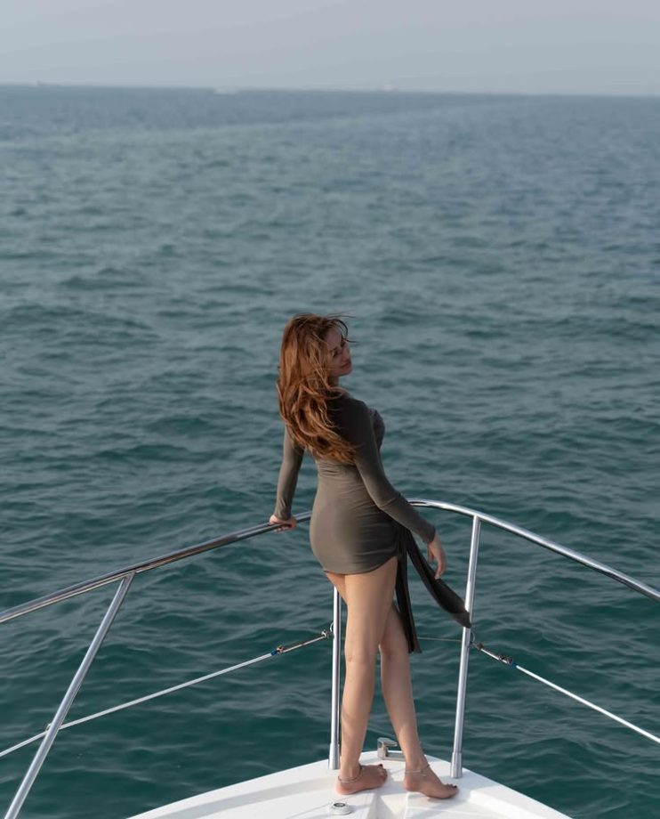 Mahira Sharma Looks Dreamy in Breezy Grey Bodycon