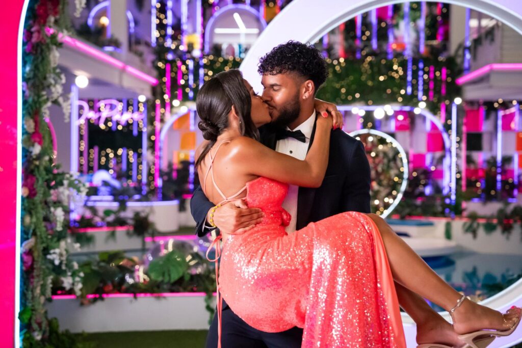 After Arenales stood up for Espinal during one of the more emotionally charged challenges of the reality show, they struck up a romance and left the Fiji villa with $50,000 each and a budding relationship.
Kim Nunneley/Peacock