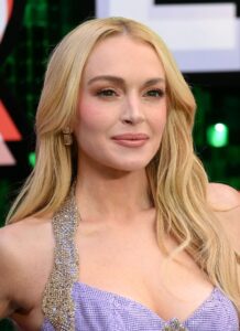 Disney Darling Lindsay Lohan Rocks Lavender Corset Gown