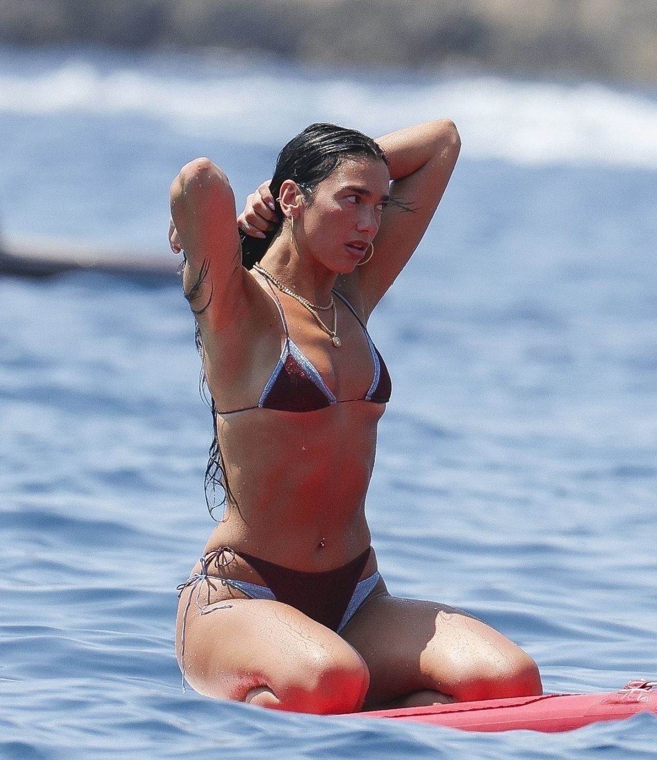 Dua Lipa Debuts Oseree Double Kini During Paddleboard Yoga in Ibiza