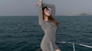 Mahira Sharma Looks Dreamy in Breezy Grey Bodycon