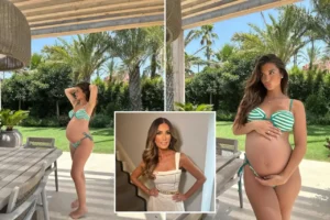 Sophia Peschisolido has shown off her blossoming baby bump