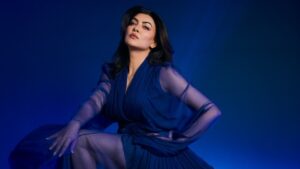 Sushmita Sen glides into elegance in a billowing blue maxi dress