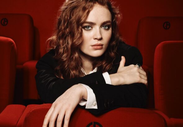 Sadie Sink's Leaned-Back Noir Ease Captures Armani Cinema