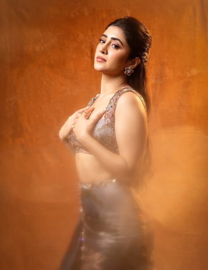 Shivangi Joshi Shines in a Chic Grey Satin Outfit