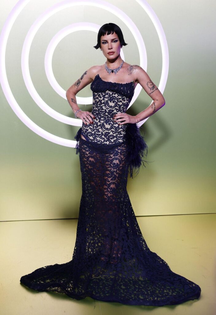 Halsey Debuts Navy Lace at amfAR Gala Venice 2025