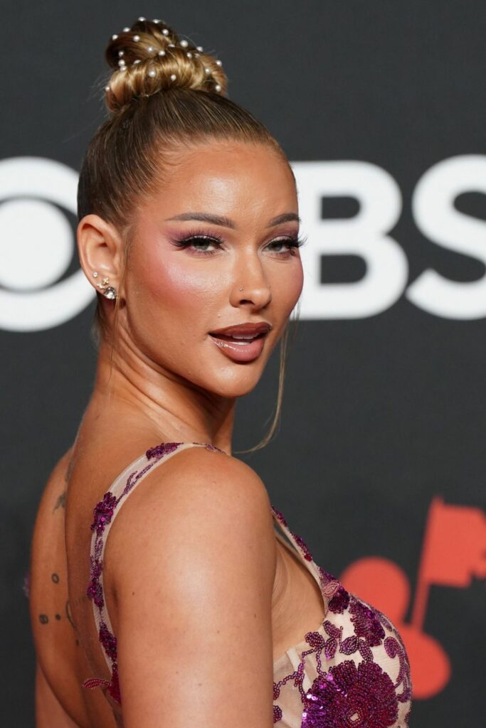 Lauren Wood Sequined Floral Mini Shines at 2025 MTV VMAs