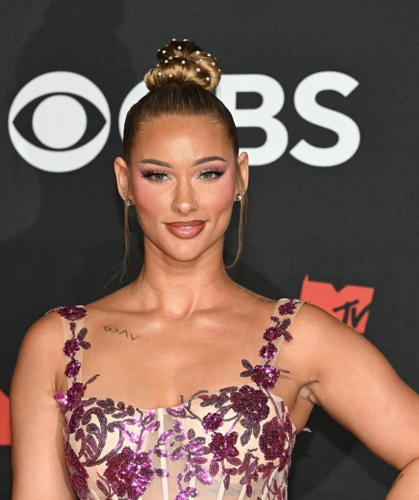 Lauren Wood Sequined Floral Mini Shines at 2025 MTV VMAs