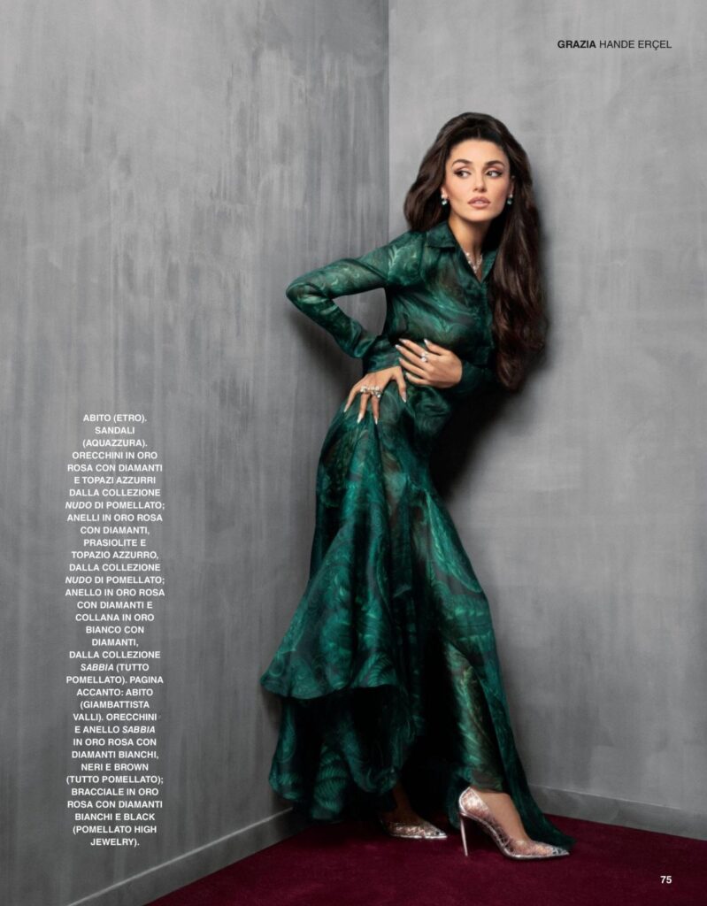 Hande Erçel Embodies Neo-Glamour for Grazia Italia Cover