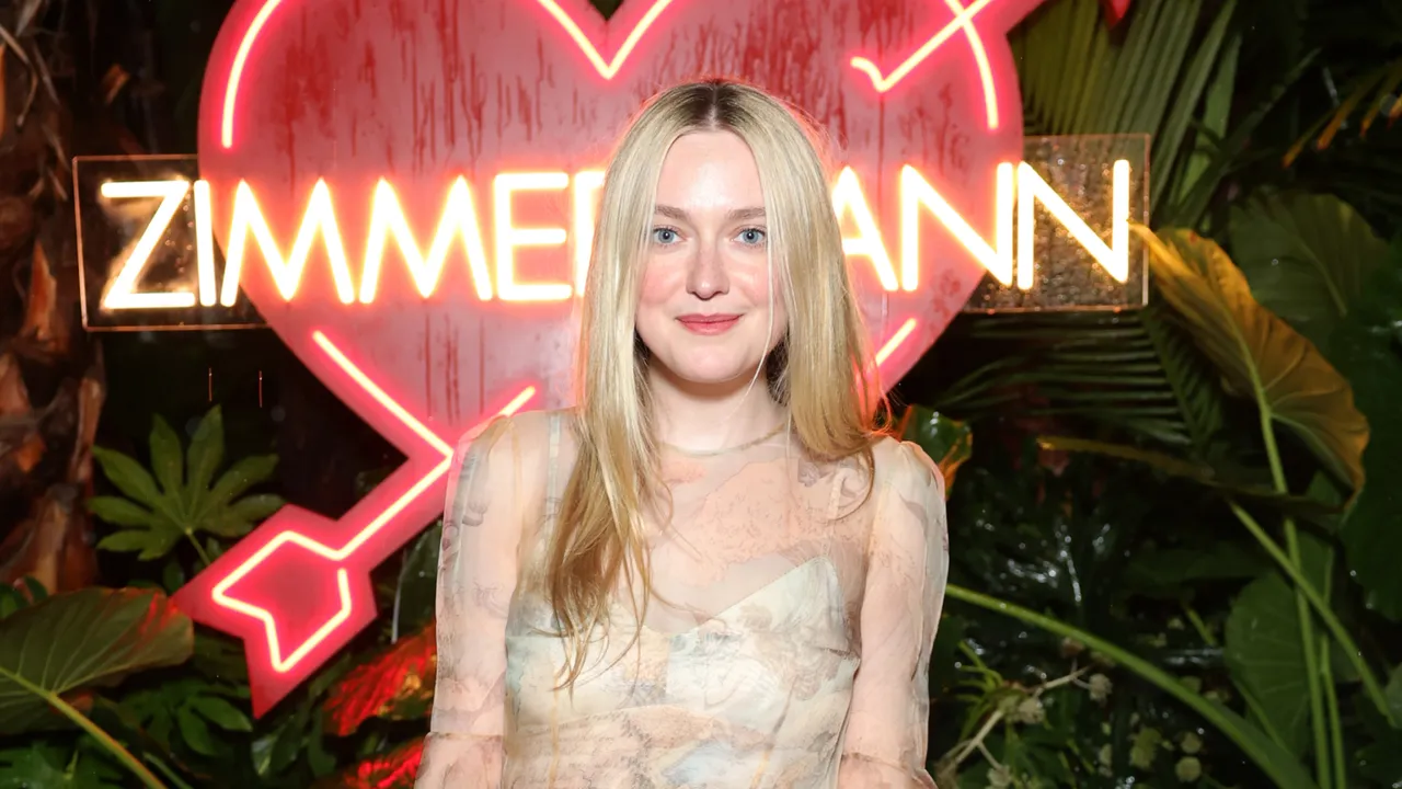 Dakota Fanning wearing Zimmermann's $3,250 Rebellion Lantern Gown