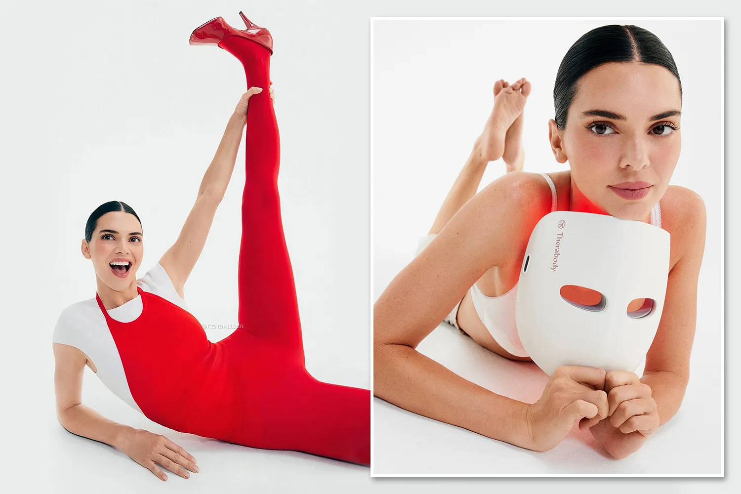 Kendall Jenner in High-Fashion Editorial Pose for Therabody 2025
