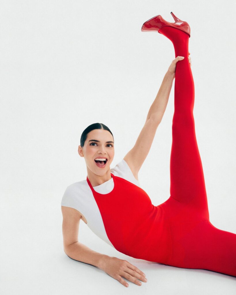 Kendall Jenner in High-Fashion Editorial Pose for Therabody 2025