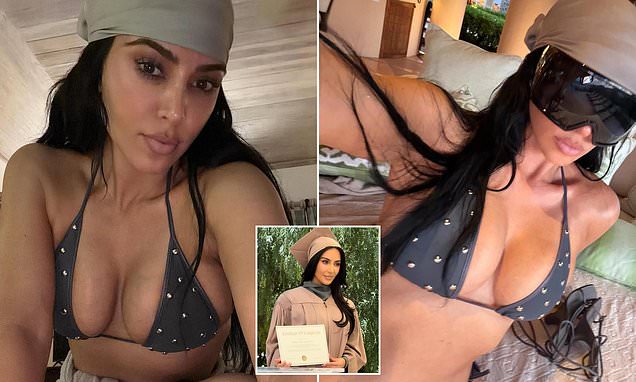 Kim Kardashian uses a busty bikini to dismiss her disappointment