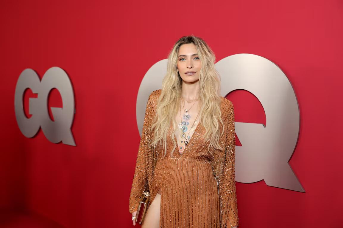 Paris Jackson in Copper Slit Gown at GQ Men of the Year 2025