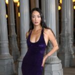 Rina Sawayama in Purple Sequin Gown at LACMA