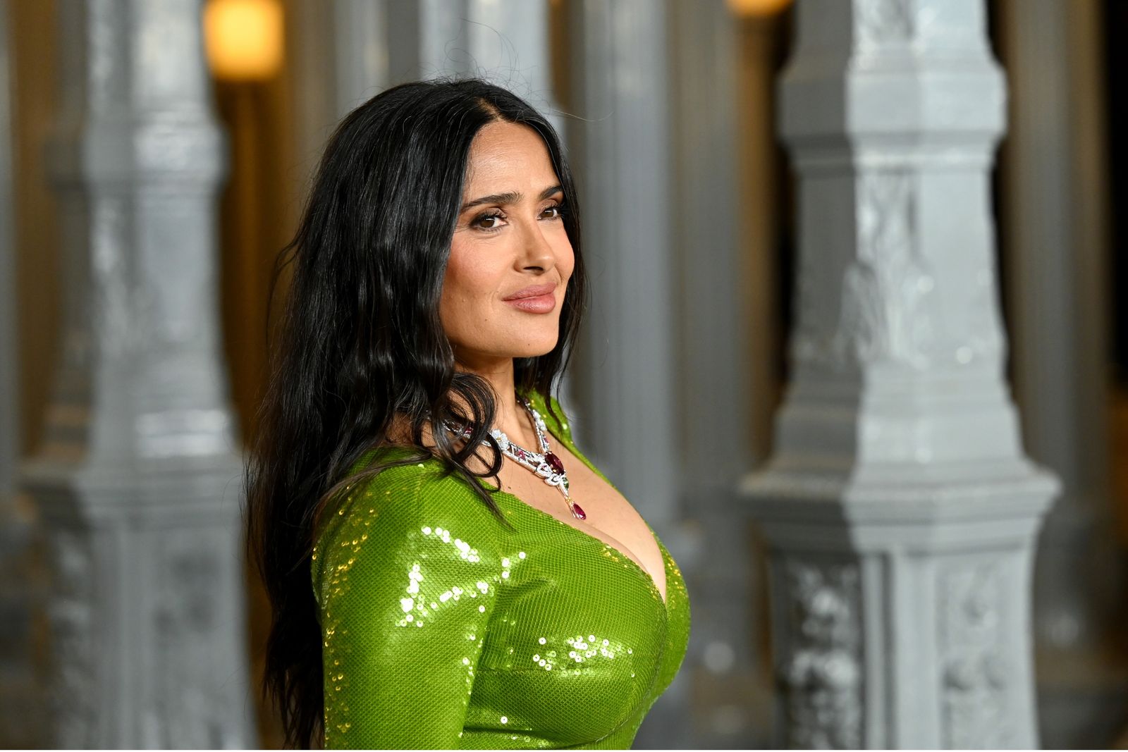 Salma Hayek dazzles at the 2025 LACMA Gala in a Gucci dress