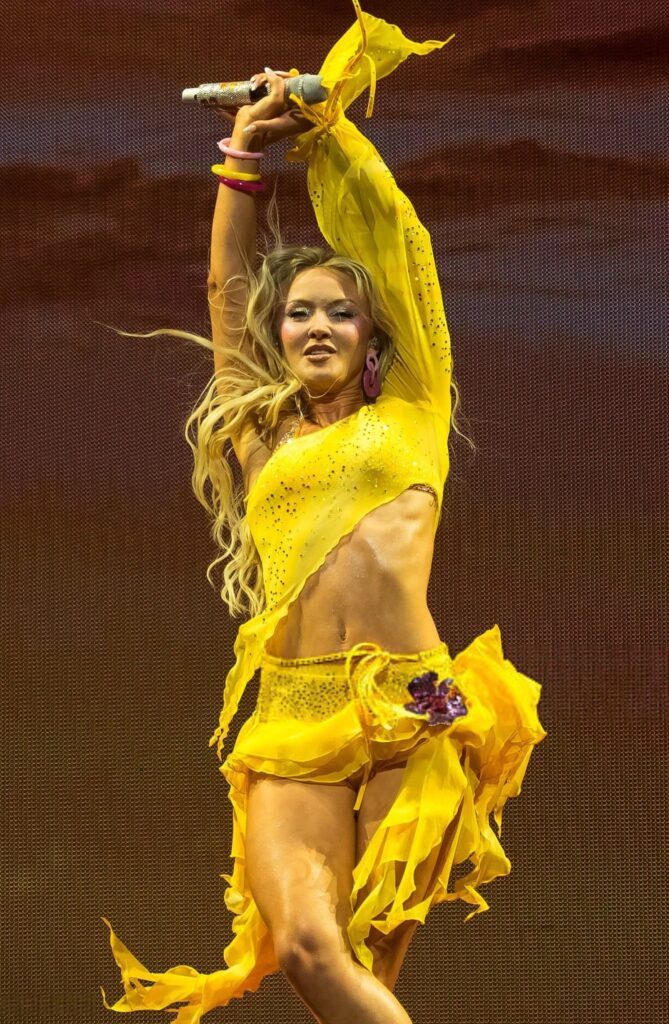 Zara Larsson in Yellow Stage Ensemble at OVO Arena Wembley Zara Larsson in Yellow Stage Ensemble at OVO Arena Wembley